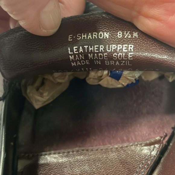 Etienne Aigner Black Reptile Embossed Leather Tassel Block Heel Mule - Picture 8 of 9